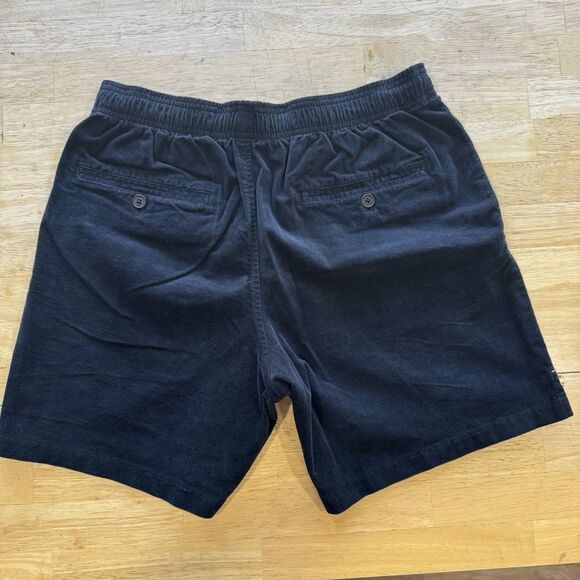 Goodlife Slim Fit Stretch Corduroy Black Short Elastic Waist Old Money Prep Lrg - Picture 3 of 13